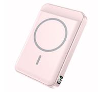 golioklsy Portable Charger,10000mAh Power Bank with Type-C 20W PD Fast Charging, Lightweight and Slim Wireless Portable Charger, LED Display for Magsafe Battery Pack for iPhone 16/15/14/13/12, Pink