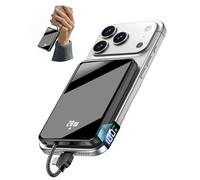 golioklsy Portable Charger Power Bank, 10000mAh Phone Charger with Built-in Cable, 20W PD Fast Charging, Slim Battery Pack with LED Display, Travel Essential for iPhone 17/16/15/14 All Series, Black