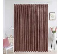Goliraya Blackout Curtain with Hooks Blackout Curtains Pencil Pleat Thermal Curtain Drapes for Bedroom Draperies Panels Set Bedroom Curtains Decorative Curtains Velvet Antique Pink 290x245 cm