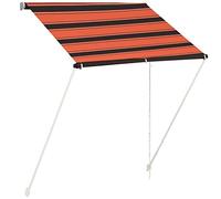 Goliraya Retractable Awning Outdoor Sun Shade Canopy Gazebo Water-Proof 150x150 cm Orange and Brown