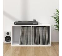 Goliraya Vinyl Records Storage Box Table Filing Cabinet for Home Office 2 Compartments White 71x34x36 cm Chipboard