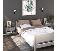 Goliraya Wall Bedside Cabinet Floating Nightstand Wall Mounted Bedside Table Hanging Drawer Cabinet for Bedroom Living Room 2 pcs Concrete Grey Engineered Wood