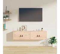 Goliraya Wall Cabinet Hanging Bathroom Storage Cabinet Medicine Wall Cabinet Kitchen Storage Cupboard Hanging Bathroom Wall Organiser Unit Cupboards 2 pcs 60x30x30 cm Solid Wood Pine