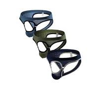 Golirsteca Mens Open Front Jockstrap Low Waist Button Closure Triangle Briefs Underwear Underpanties, Light Blue/Army Green/Navy, S