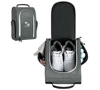 Golkcurx Golf Shoe Bag - Zipper Shoes Storage Bag with Mesh Ventilation, External Pockets for Accessories, Grey, Fashion
