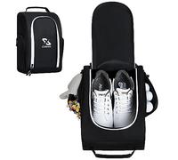 Golkcurx Golf Shoe Bag - Zipper Shoes Storage Bag with Mesh Ventilation, External Pockets for Accessories, Black, Fashion