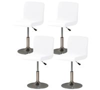 Gollense Bar Stool Covers Set of 4 Stretch Pub Counter Stool Chair Covers with Backs, Washable Square Swivel Barstool Seat Slipcover with Elastic Bottom for Low Short Back Dining Chair (White)