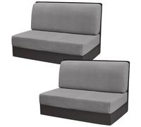 Gollense RV Dinette Cushion Covers, Stretch Camper Dinette Cushion Covers, Sectional Replacement RV Seat Covers for Travel Trailer Couch - includes 2 Backrest Cover & 2 Bench Cover (T-Grey)