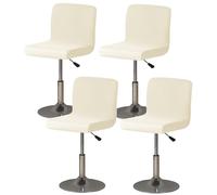 Gollense Stretch Bar Stool Covers with Backs Set of 4 Pub Counter Stool Chair Covers, Washable Square Swivel Barstool Seat Slipcover with Elastic Bottom for Low Short Back Chair (Beige)