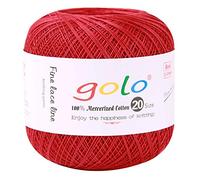 golo Crochet Thread Size 20 for Hand Knitting Crochet Yarn for Hand Knitting (Light Wine red)8-192