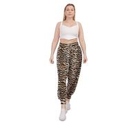 Golomak® Women's Printed Ali Baba Harem Trousers - Ladies Full Length Baggy Stretchy Ankle Cuff Yoga Pant (Tiger Print, 20-22)