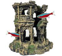 GOLOMOZ Antique Roman Column Ruins Fish Tank Decorations - Roman Column Round European Castle Aquarium Ornaments Fish Tank Hideouts Rocks Stone Cave for Betta,Shrimp,Goldfish Tank Landscaping