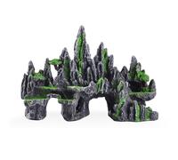 GOLOMOZ Large Fish Tank Decorations Fish Tank Decor Aquarium Rock Mountain View Aquarium Ornament Tree House Cave Fish Tank Rocks for Large Fish Tank Glofish Tank Decorations - 13 Inches Long