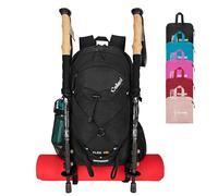 Goloni 45L Hiking Backpack Lightweight Foldable, Waterproof Camping Backpack with Rain Cover & Hiking Pole Mat Carrying System, Ergonomic Water Resistant Daypack for Trekking Travel Men Women,Black