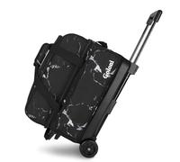 Goloni Double Roller 2 Ball Bowling Bag with Separate Shoe Compartment,2 Ball Bowling Bag with Wheels,Retractable Handle Extends to 40"