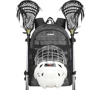 Goloni | Large Lacrosse Equipment Backpack with Two Sticks holder and Separate Cleats Compartment Field Hockey Bag