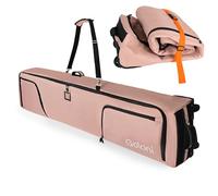 Goloni Ski Bag with Wheels,Padded Snowboard Bag for Air Travel,600D Waterproof Fabric,Foldable Snow Bag Fits 2 Pairs Skis Up to 175/190cm