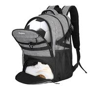 Goloni Soccer Backpack for Men and Women,Sports Bag with Ball Compartment,Gym Backpack with Shoe Compartment,Suitable for Soccer,Volleyball,Large Capacity Ball Equipment Youth Basketball Stuff,Grey