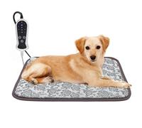 GOLOPET Pet Heating Pad 43x58 cm Heated Dog Blanket,Dual-Certified Heated Cat Bed Nine-Level Smart Thermostat, Metal Protective Tube - Rose