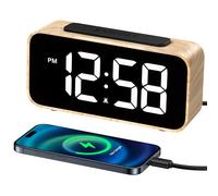 GOLOZA Digital Alarm Clock for Bedrooms, Digital Clock with LED Display, 0-100% Brightness Dimmer, Adjustable Volume, Dual Alarm, 12/24H, Snooze, Power-Off Memory, Small Desk for Bedside