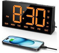 GOLOZA Digital Alarm Clocks for Bedrooms, Digital Clock with 4 Level Brightness +OFF, Dual Customizable Alarms, USB Port, Power-Off Memory, Snooze, DST, 12/24H, Desk Clock for Kids Adults Elderly