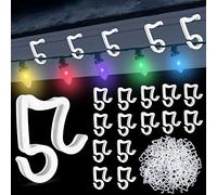 GOLRISEN Gutter Hooks,100 Piece Gutter Clips for Lights,Plastic Light Gutter Hang Clips Cute Shape Outdoor Hang Hooks for Christmas Xmas Party Decoration Hanging Outside String Lights