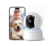Golspark Indoor Security Camera 2K, Pet Camera for Home Security, Dog Cam Pan/Tilt, Motion Tracking, 2-Way Audio, Night Vision Baby Monitor, Siren Alert, Phone App, 24/7 Cloud &SD Card Storage, 2.4GHz