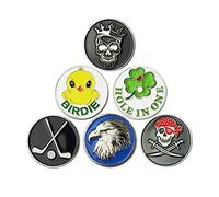GOLTERS Golf Ball Markers Golf Markers Golf Gifts Clips Pack of 6 (Mixed 05)
