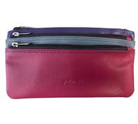 GOLUNSKI Soft Leather 3 Section Zipped Coin Purse - 0330 (Pink Multi)