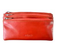 GOLUNSKI Soft Leather 3 Section Zipped Coin Purse - 0330 (Orange)