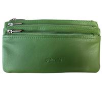 GOLUNSKI Soft Leather 3 Section Zipped Coin Purse - 0330 (Green)