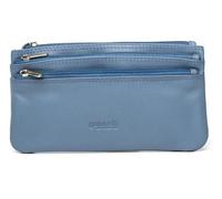 Golunski Genuine Nappa Leather 3-Zip Coin Purse for Women - Compact Ladies Wallet with Multiple Compartments (Medium Blue)