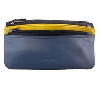 GOLUNSKI Soft Leather 3 Section Zipped Coin Purse 6 Colours - 0330 (Blue Multi)