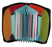 Golunski Graffiti Leather Card Wallet Concertina Style 7119 (Black/Tropical) RFID