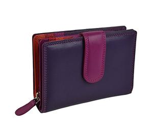 Golunski Ladies Tab Flap Over Leather Purse/Wallet Graffiti Change Gift Box (China Rose)