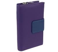 Golunski Leather Ladies Colourful Zip-Around Purse/Wallet - Purple/Blue