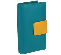 Golunski Leather Ladies Colourful Zip-Around Purse/Wallet - Turquoise/Yellow