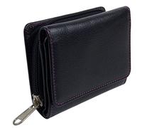 Golunski Leather Ladies Small Compact Zip-Around Purse/Wallet, Black Multi