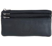 GOLUNSKI Soft Leather 3 Section Zipped Coin Purse 6 Colours - 0330 (Black)