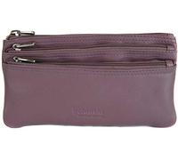 GOLUNSKI Soft Leather 3 Section Zipped Coin Purse 6 COLOURS - 0330 (Grape)