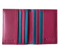 Golunski RFID Real Leather Slim 16 Card Holder 8-007 Fuchsia/Turquoise