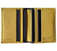 Golunski RFID Real Leather Slim Credit Card Holder, Lime/Navy