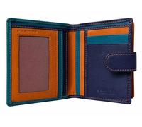 Golunski Women’s Small Leather Purse - Colourful Multi-Tone Wallet with Card Slots, ID Window, Zip Coin Pocket & Tab Fastening, Compact Ladies Purse (Dakota Multi)