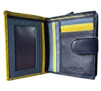 Golunski Women’s Small Leather Purse - Colourful Multi-Tone Wallet with Card Slots, ID Window, Zip Coin Pocket & Tab Fastening, Compact Ladies Purse (Arizona Multi)