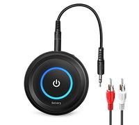 Golvery Bluetooth 5.3 Transmitter Receiver for TV/Airplane, 2 in 1 Wireless Flight Adapter, Support 2 AirPods/Wireless Headphones, 3.5mm Aux Audio and RCA Jack Adapter for PC, Home Stereo