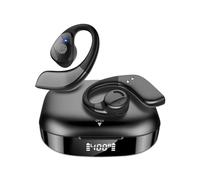 Golvery Bluetooth 5.3 True Wireless Earbuds w/DSP Noise Cancelling Mic, Open Ear Stereo Sports Headphones w/ 800mAh LCD Display Charging Base, HiFi Deep Bass, Compatible with TV Phone Android