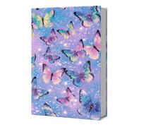 GOMAKERER 1 Pc Butterfly Elastic Cloth Book Sleeve, Adjustable Stretchable Book Protector Up to 8x11 Inch Reusable Fabric Cloth Elastic Sleeve for Hardcover Paperback Notebook Textbook