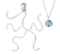 GOMAKERER 1 Pc Claw Pendant, Sterling Silver Claw Prong Pendant Hollow Filigree Pendants Blank Cabochon Settings for Irregular Stones DIY Jewelry Finding
