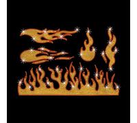 GOMAKERER 1 Pc Flames Fire Rhinestone Iron on Hotfix Transfer Decal, Bling DIY Patch Clothing Repair Applique T-Shirt Vest Shoes Hat Jacket Decor Clothing DIY Accessories