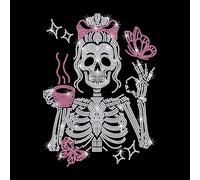 GOMAKERER 1 Pc Mom Skeleton Pattern Rhinestone Iron on Hotfix Transfer Decal, Bling DIY Patch Clothing Repair Applique T-Shirt Vest Shoes Hat Jacket Decor Clothing DIY Accessories